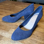 NURTURE Blue 3" Block Heel Suede Quiet Luxury Old Money Classic Pumps Size 9 Photo 0