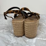 Beast Fashion  Suede Leopard Bow Open Toe Espadrille Platform Wedge Sandal Size 7 Photo 5