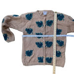 Vintage SKYR Shetland Wool Cardigan Size 40 Med Heavy Knit Tan Green 20x24 EUC Brown Photo 6