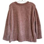 Cynthia Rowley  Blush Pink Chenille Rolled Hem Boxy Crew Neck Pullover Sweater  L Photo 2
