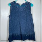 Style & Co  Vintage Blue Sleeveless Lace Embroidered Shirt Size PXL EUC #2774 Photo 1