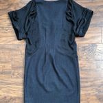 2Love Tony Cohen • black sheath dress pleated silk sleeves draped designer lbd Size 4 Photo 5