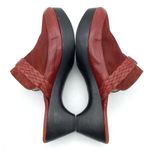 Taryn Rose  Red Leather Calf Hair Contoured Heel Mule Braided Strap Size 36.5 Photo 11