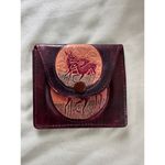 Mini Genuine Leather Embossed Animal Birds Coin Purse Snap Button Closure Wallet Photo 1