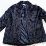 Madison Jacket Black Faux Fur Tipped Fox Open Front Swing Jacket Coat Small Photo 9