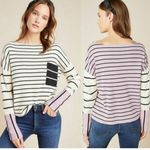 Anthropologie Faye Striped Lilac Pipe Arm Sweater XS Photo 9