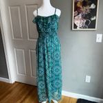 Faded Glory Blue and White Floral Boho‎ Maxi Dress Colorful Babydoll Whimsical Wedding Photo 6