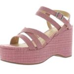 Lucky Brand  Women's Carlisha Wedge flatform Strappy Sandal size 9.5 pink Photo 0