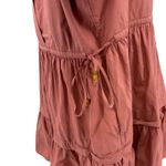 Madewell  Crinkle Poplin Wrap‎ Mini Dress Long Sleeve Tiered Pink Size XL Photo 7