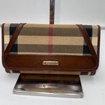 Burberry  London Checkbook Wallet Canvas Leather Trim Brown Authentic Made Italy Photo 0