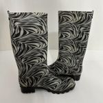 Capelli New York Zebra Print Rain Boots Black White Women’s Size 7 US Waterproof Photo 6