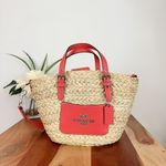 Coach NWT Small Straw Tote Bag Photo 1