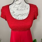 Vintage 1990’s Clueless Red Silk Beaded Dress Size 4 Photo 2