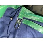 Cole Haan Green Leather & Canvas Shoulder Bag Purse Woven Photo 15