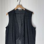 Soft Surroundings  Black Eyelet Waterfall Vest Open Front Layering Top XL‎ Boho Photo 2