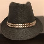 Cappello Spike Studded 100% Woven Paper Fedora Hat in black size S/M Photo 1
