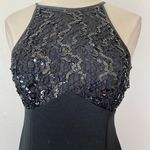 Betsy and Adam Vintage 90’s Solid Black Full Length Sequin Prom Dress Photo 8