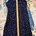 AQUA  BLOOMINGDALE’S M Polka Dot Navy Smocked Dress Photo 1