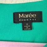 Maree Pour Toi Green Ruffled Sleeve Sheath Dress Womens 16 Preppy 3/4 Sleeve Photo 7