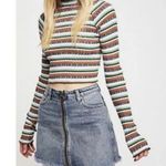 Free People  We the Free Zip it Up denim Mini Skirt Size 31 (Jean size) Photo 0