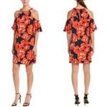 Trina Turk NWT Poppy Print Cold Shoulder Shift Dress Size XS Photo 1