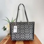 Coach NWT Fiona Zip Tote Bag and Double Zip Wallet In Signature Canvas Photo 2