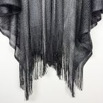 Casa Maca Black Shimmer Open Knit Mesh Fringe‎ Kimono Swim Cover One Size Size undefined Photo 7