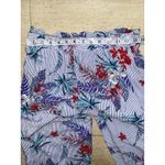 Susan Graver  Womens Passport Printed Capri Pants Blue‎ Tropical Floral Size M Photo 3