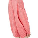 Free People NEW  Sweater Brookside Bright Pink Scoop Neck Tunic Women’s Small Photo 3