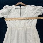 Alice + Olivia  Eyelet Lace Romper Wrap Puff Sleeve White Exposed Zipper Size‎ 6 Photo 11