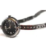 Source Unknown Voghish Black Face/Metal Rhinestone Accent Box Latch 7" New Battery Watch Photo 2