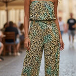 Just Love  Leopard Print Strapless Jumpsuit Photo 0