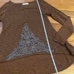 boho Brown knitted lace long sleeve top Photo 5