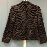 Vtg GIANCARLO FERRARI Black Faux‎ Fur Animal Print Crop Full Zip Jacket Size 4 Photo 5