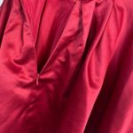 Strapless Satin Short Formal Dress Corset Lace Up Back Circle Skirt Red Womens 2 Photo 5