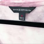 Rock & Republic Women’s T-Shirt Medium Pink Tie Dye Soft V-Neck Casual Lounge Photo 2