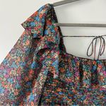 For Love & Lemons  Brittany Ditsy Blue Black Floral Long Sleeve Midi Dress NWT XL Photo 4