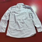 J. McLaughlin  Blouse Womens M Blue Cotton Swiss Dot Button Shirt lightweight Photo 12