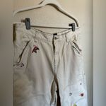 BDG High-Waisted Carpenter Jean Embroidered Ecru Sz 32 Photo 3