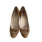 LK Bennett  Tan Suede Kitten Loafers Heels Size US 8 / 38 Photo 8