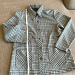 None Vintage handmade polyester jacket housecoat green plaid Photo 6