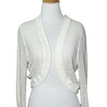 Studio Y  Vintage Y2K White Simple Short Cardigan Shrug Sweater Size Large Photo 0