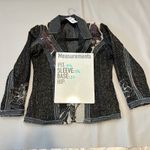 Travelsmith Womens Jacket Size M Blazer Black Multi Tweed Floral Embellished Size M Photo 8