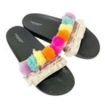American Eagle Boho Pom Pom Fringe Slides Sz 10 Photo 0