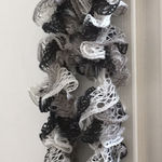 FINAL MARKDOWN Crocheted ruffled scarf Black Photo 0