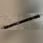 Badgley Mischka  Women’s Italian Leather Black  Metallic Adjustable Belt Photo 6