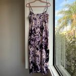 AFRM Satin Slip Midi Dress in Purple Marble Swirl size Medium Photo 6