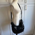 Michael Kors RARE Rhea Chrystal Black Snake-Embossed Studded Hobo Bag w MK Charm Photo 1