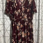 Xhilaration  Burgundy Floral Midi Dress Photo 0