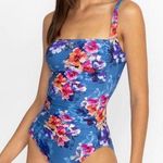 Johnny Was ruched floral summer days onepiece swimsuit NEW Photo 0